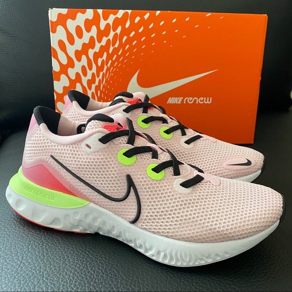 nike renew run pink foam